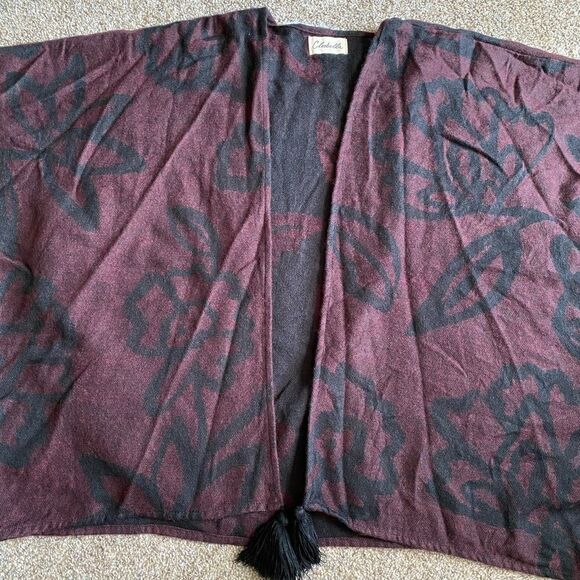 Cleobella Sevigny Capelet Sweater Poncho Open Front Tassels Womens One Size - Picture 5 of 8